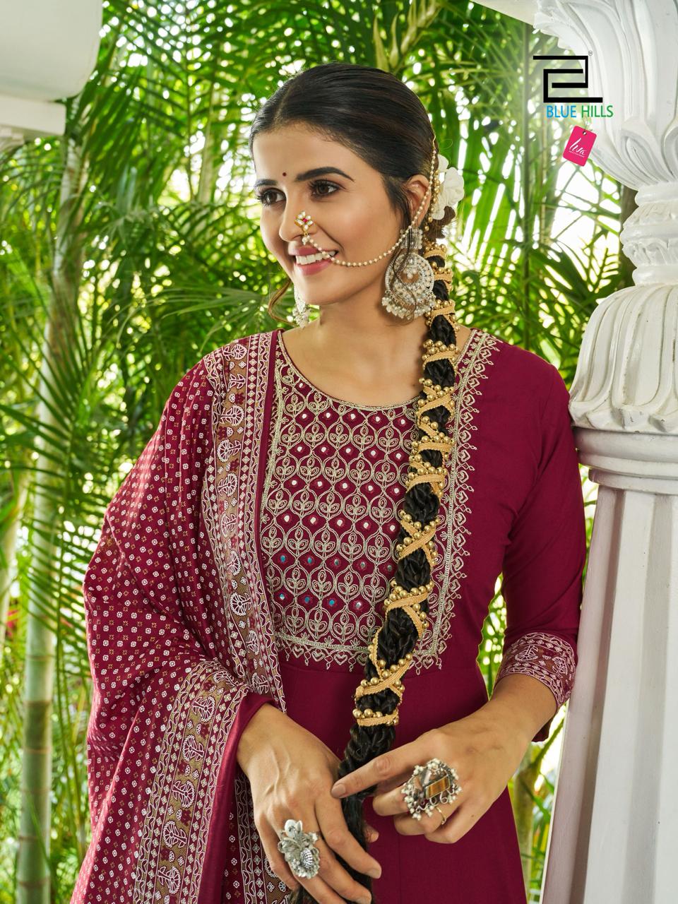 Jailer Vol 5 By Blue Hills Rayon Anarkali Kurti With Bottom Dupatta Wholesale Price In Surat
